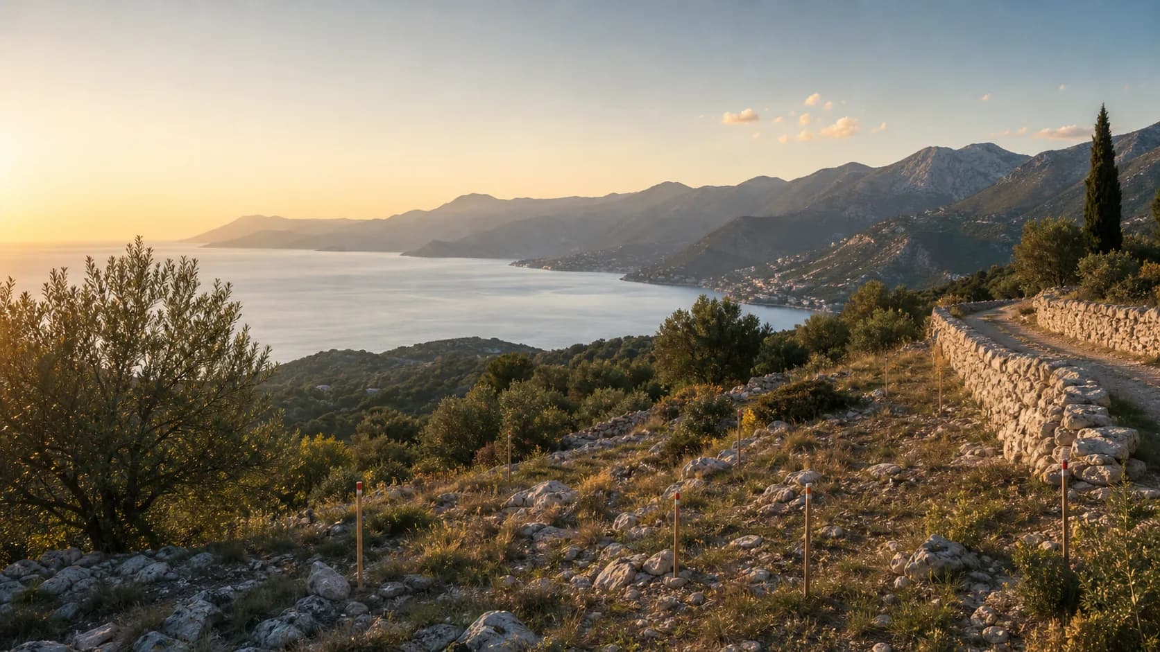 Bouwgrond met uitzicht en natuurlijke Balkan omgeving